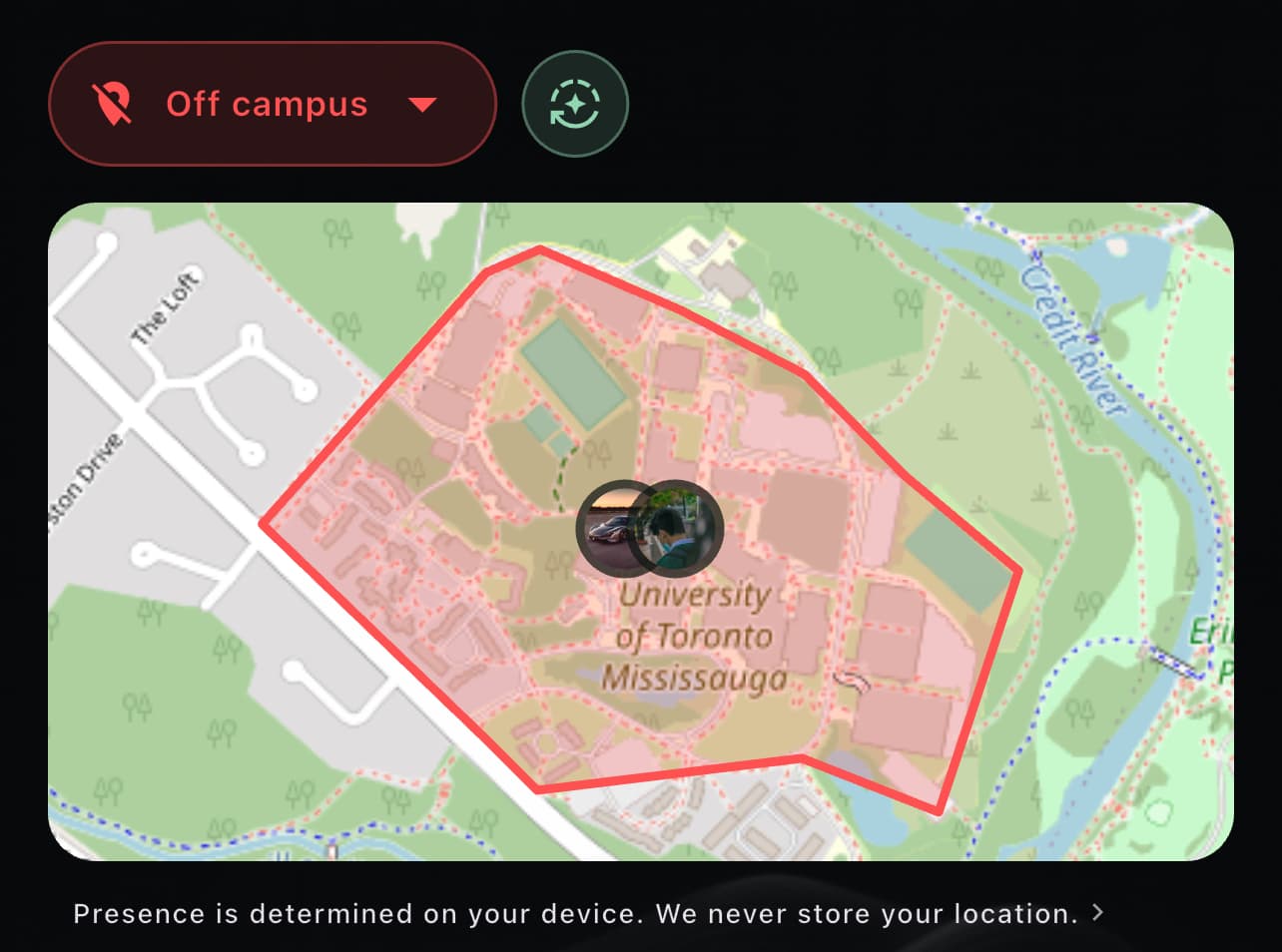 Who’s on campus screenshot